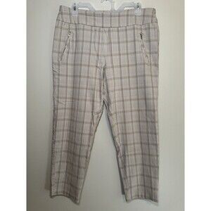 Zac & Rachel Brown Beige Plaid Skinny Ankle Dress Pants Sz 14